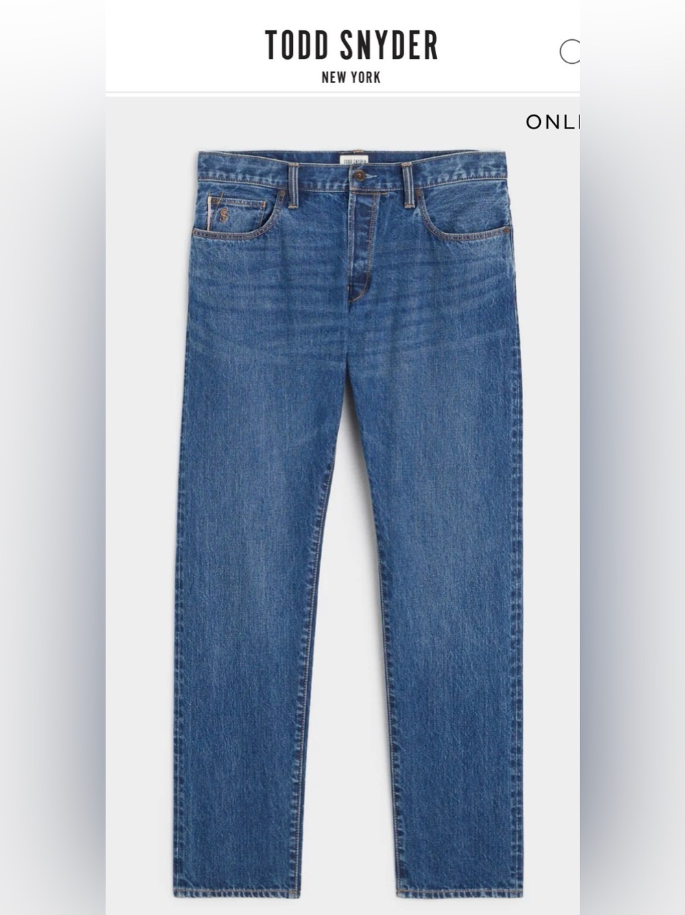 Todd Snyder NYC Slim Stretch Denim Jeans 31/30 Stonewash Blue
